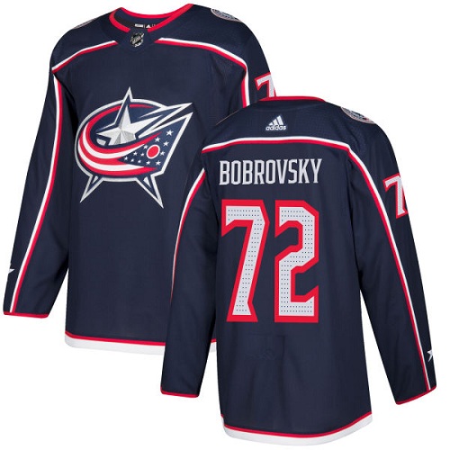 Adidas Men Columbus Blue Jackets #72 Sergei Bobrovsky Navy Blue Home Authentic Stitched NHL Jersey->detroit red wings->NHL Jersey